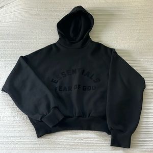 Black Essentials Fear Of God Hoodie-XXS